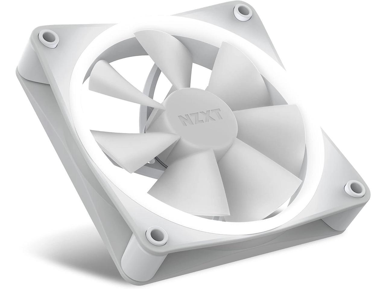 NZXT F120 RGB Fans - RF-R12TF-B1 - Advanced RGB Lighting Customization - Whisper Quiet Cooling - Triple (RGB Fan & Controller Included) - 120mm Fan - White 3