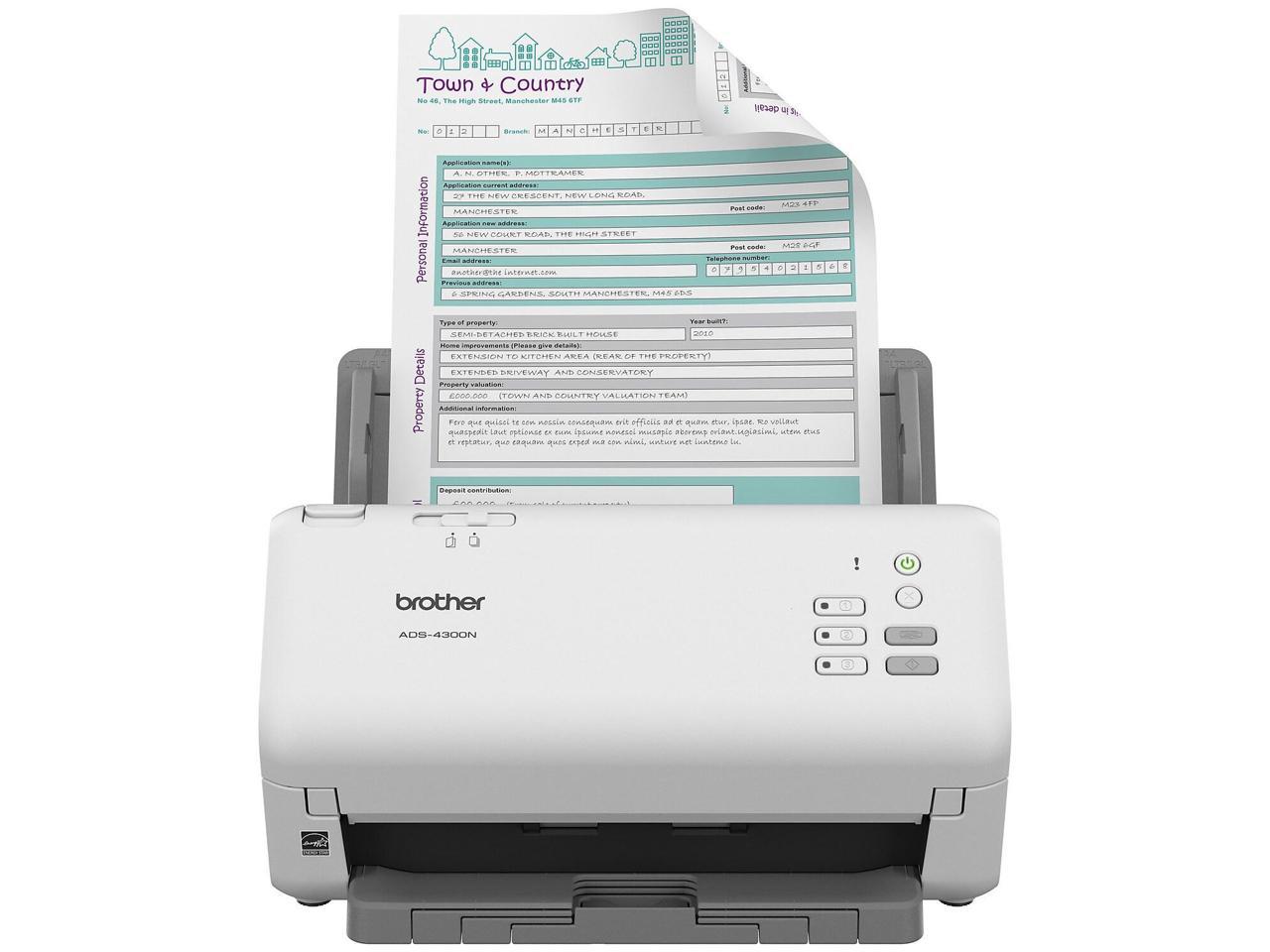 Brother ADS4300N 24 bit Dual CIS 600 x 600 dpi Sheet Fed Professional Desktop Scanner 2