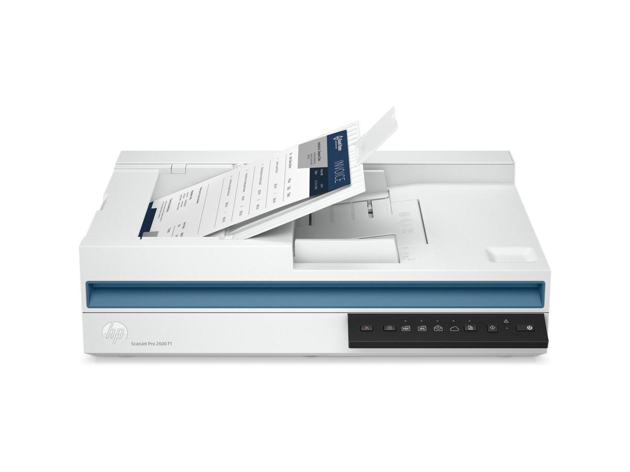 HP 20G05A#BGJ 24-bit (external), 48-bit (internal) CIS Up to 600 x 600 dpi (color and mono, ADF); Up to 1200 x 1200 dpi (color and mono, flatbed) ScanJet Pro 2600 f1 Scanner 2