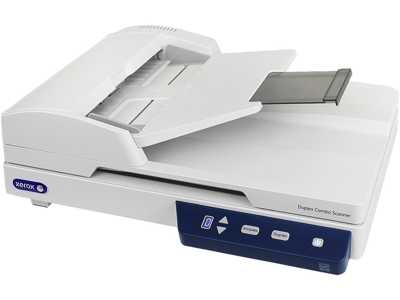 XEROX XD-Combo 600 dpi 24-bit color, 8-bit grayscale, 1-bit black & white Hi-speed USB 2.0 (3.0 compatible) Interface Flatbed or Automatic Document Feeder (Duplex) Duplex Combo Scanner 1