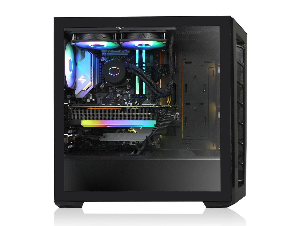 AVGPC Hellfire Series Gaming PC - AMD Ryzen 7 7800X3D 8-Core, RTX 4070 12GB, 32GB 5600MHz DDR5, 1TB NVME M.2 SSD, 240mm AIO Liquid Cooler, ARGB Fans, Wifi/AC, Cooler Master 520 style Case, Windows 11 2