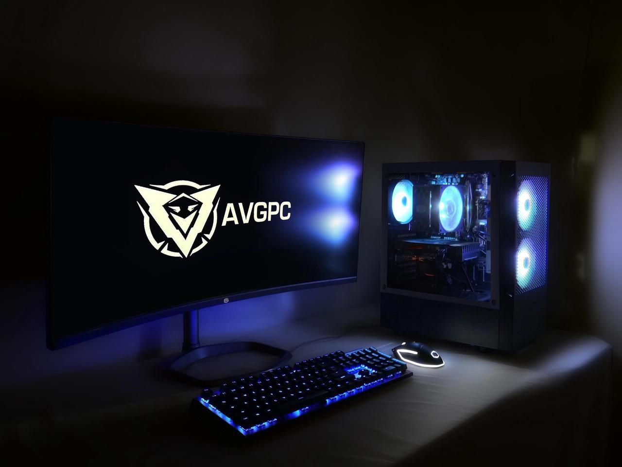 AVGPC Max Gaming PC - AMD RYZEN 7 5700X 8-Core 4.6 GHz Max Boost, Hyper 212 RGB Cooler,16GB 3200Mhz DDR4, RTX 4060 Ti 8GB, 1TB M.2 NVMe SSD, Windows 11, WiFi/AC/BT 5