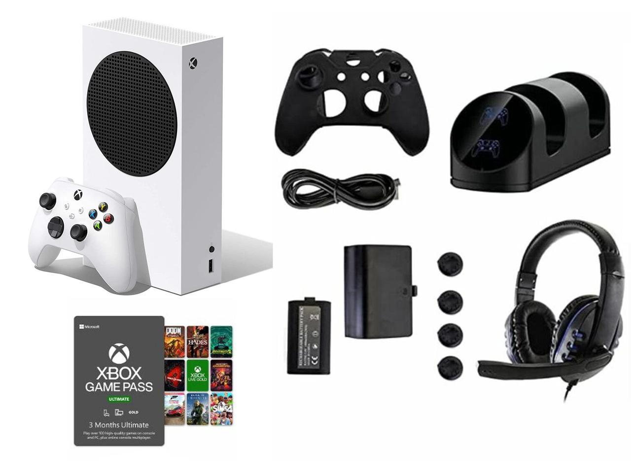 Microsoft Xbox Series S All-Digital 512 GB Console White (Disc-Free Gaming), One Xbox Wireless Controller, 1440p Resolution, Up to 120FPS. Bundle with GameFitz 10 in 1 Accessories Kit,and Game Pass. 1