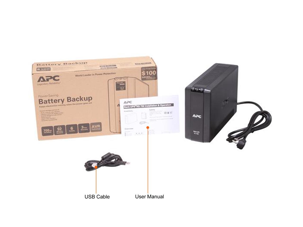 APC BR700G 700 VA 420 Watts 6 Outlets Power-Saving Back-UPS Pro 700 2