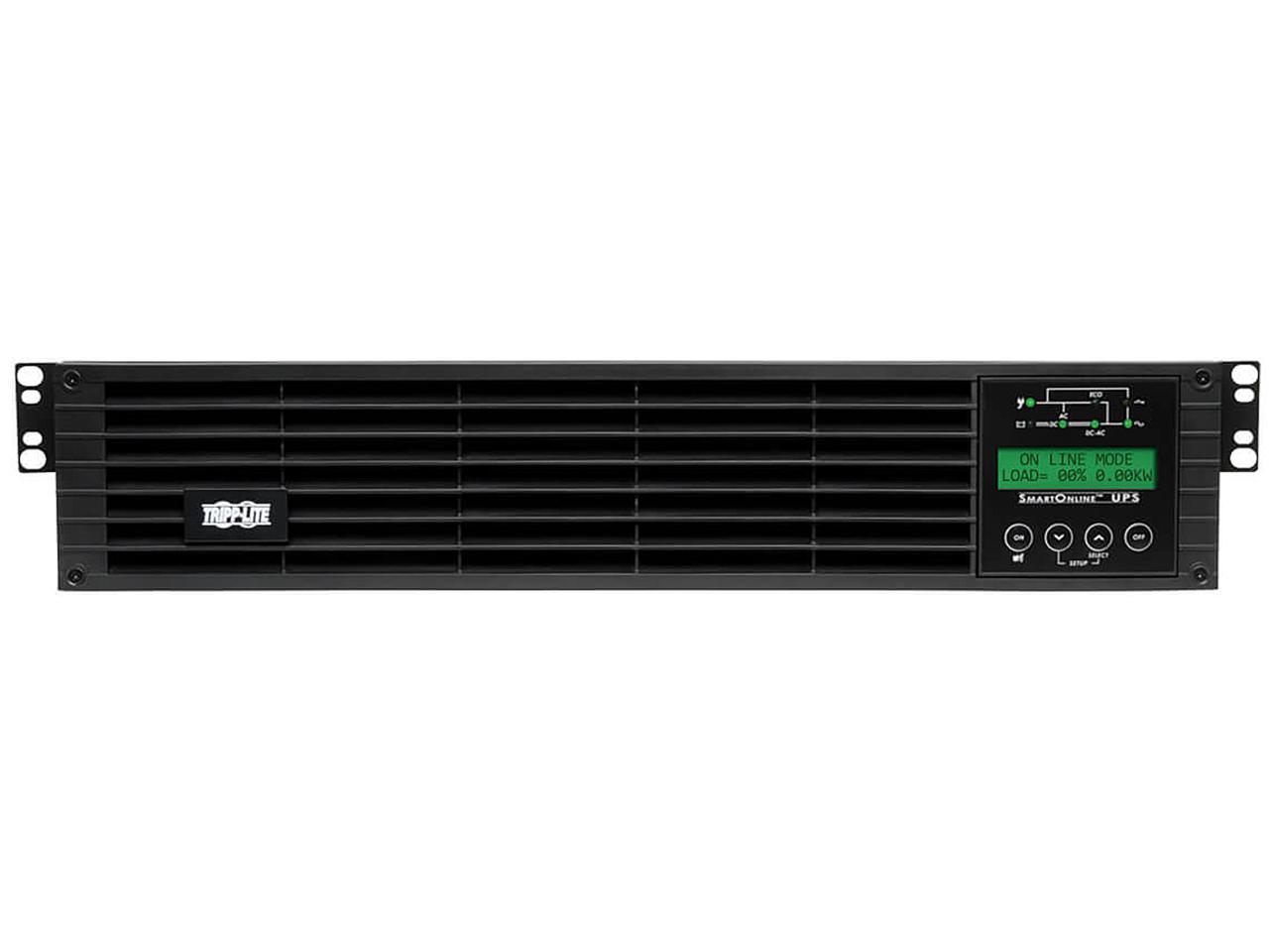 Tripp Lite Smart Online 2.2kVA UPS Back Up, Double-Conversion, 120V 1.8kW 2U, Extended Run, Network Card Slot, LCD, USB, DB9 (SU220RTXLCD2U) 2