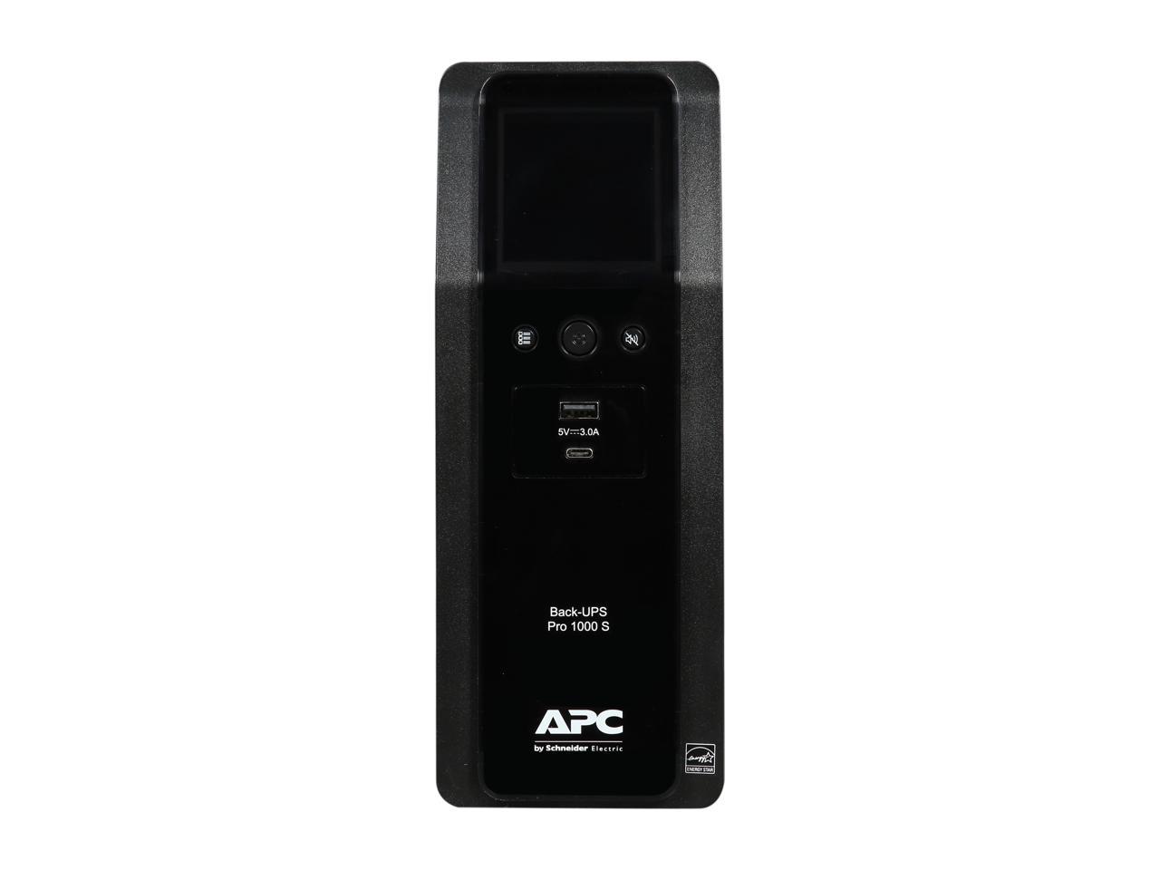 APC BR1000MS 1000 VA Pure SineWave 10 Outlets 2 USB Charging Ports Back-UPS Pro Battery Backup 2