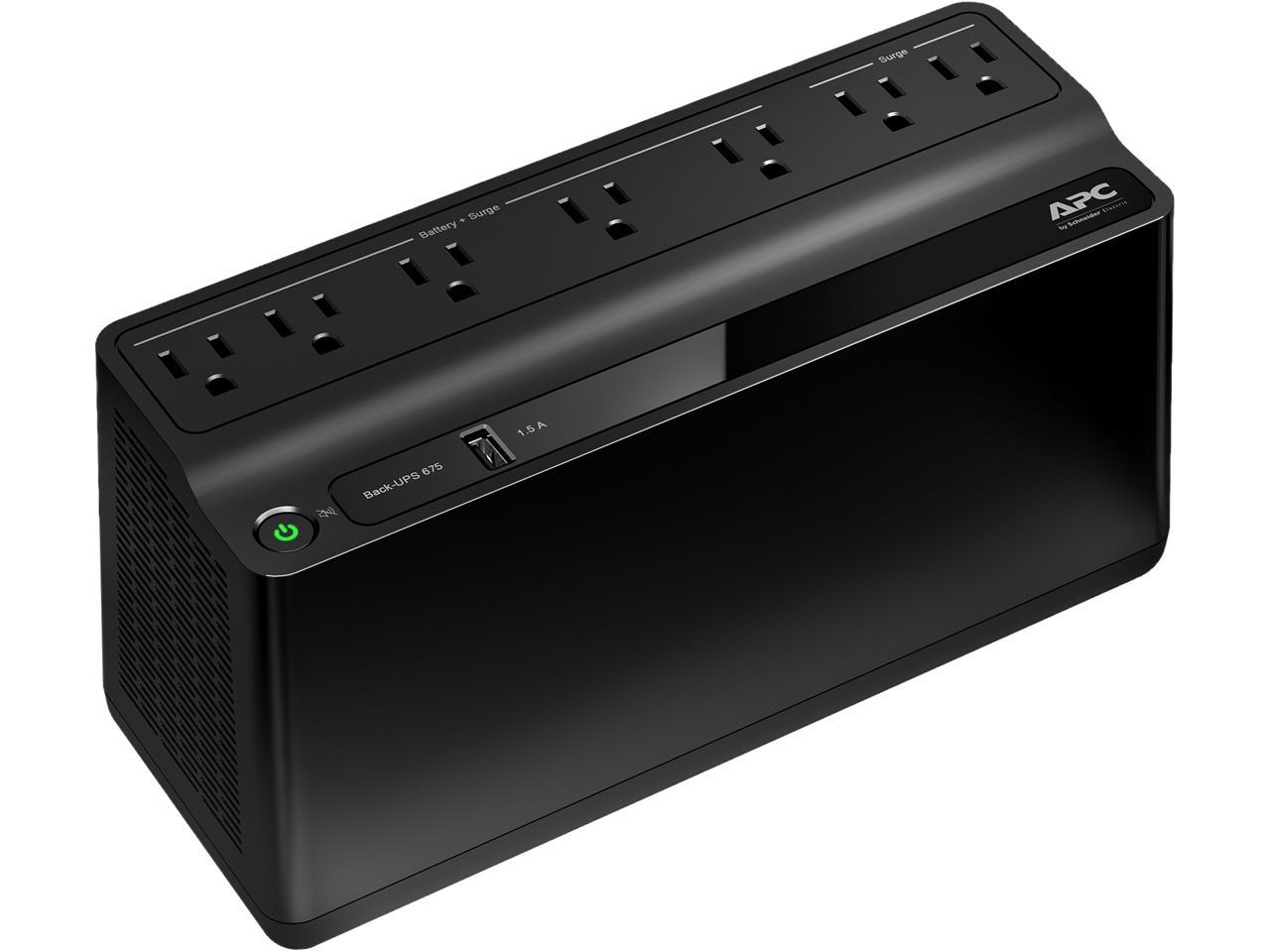 APC BE670M1 675VA 360 Watts 7 Outlets Uninterruptible Power Supply (UPS) with USB Charging Port (Stepup of BE600M1) 1