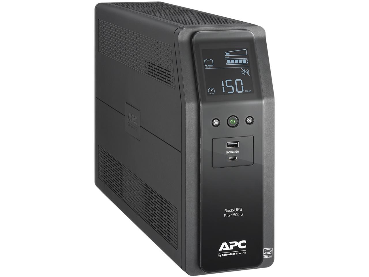 APC BR1500MS2 1500 VA 900W 10 Outlets Back UPS PRO BR, SineWave, 2 USB Charging Ports, AVR, LCD interface 1