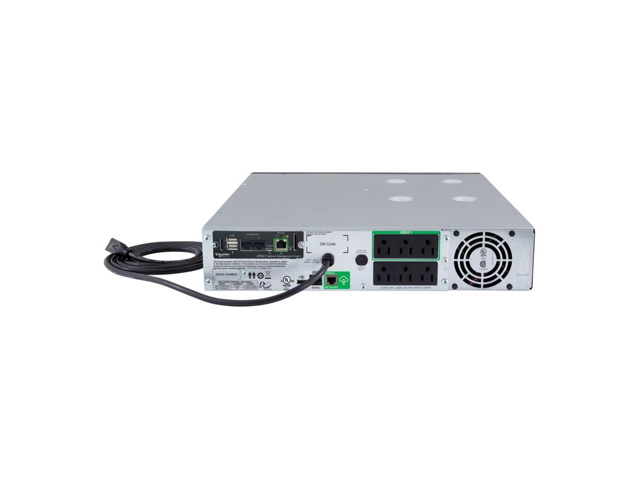 APC Smart-UPS, Line Interactive, 1500VA, Rackmount 2U, 120V, 6x NEMA 5-15R outlets, SmartConnect Port+Network Card, AVR, LCD 2