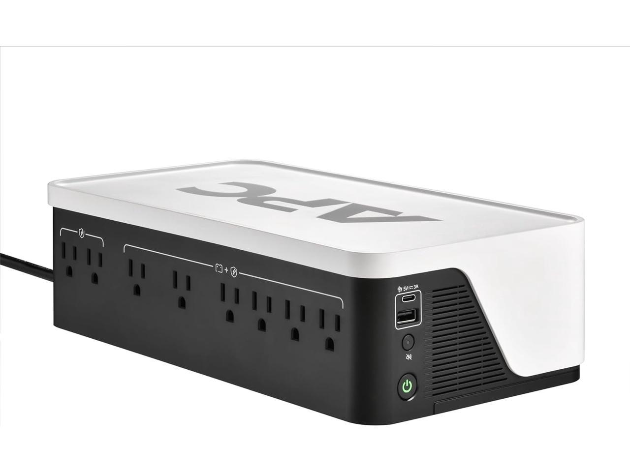 APC UPS Battery Backup, 1050VA UPS with 6 Backup Battery Outlets, Type C USB Charging, BE1050G3 Back-UPS 1