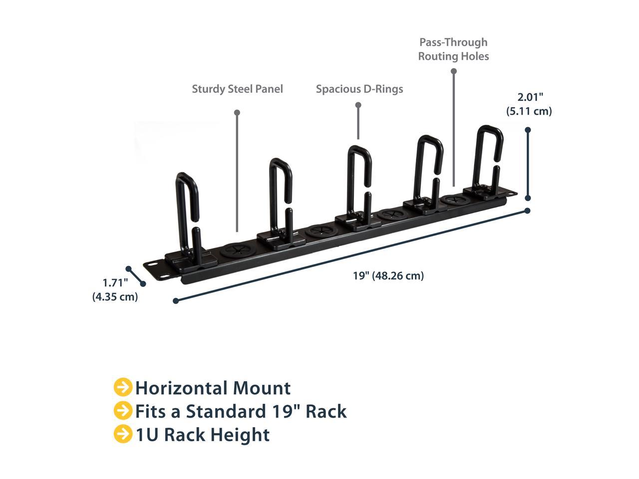 StarTech.com 1U Server Rack Cable Management Panel - Cable Manager 1