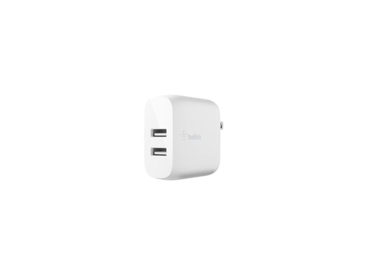 BELKIN WCB002dqWH White BOOST CHARGE Dual USB-A Wall Charger 24W 2