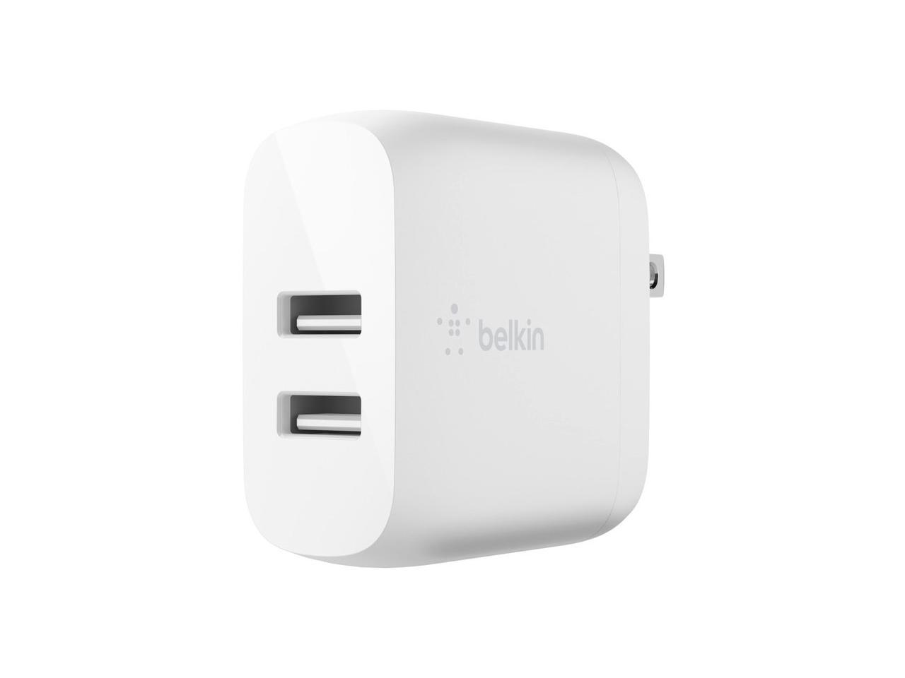 BELKIN WCB002dqWH White BOOST CHARGE Dual USB-A Wall Charger 24W 1