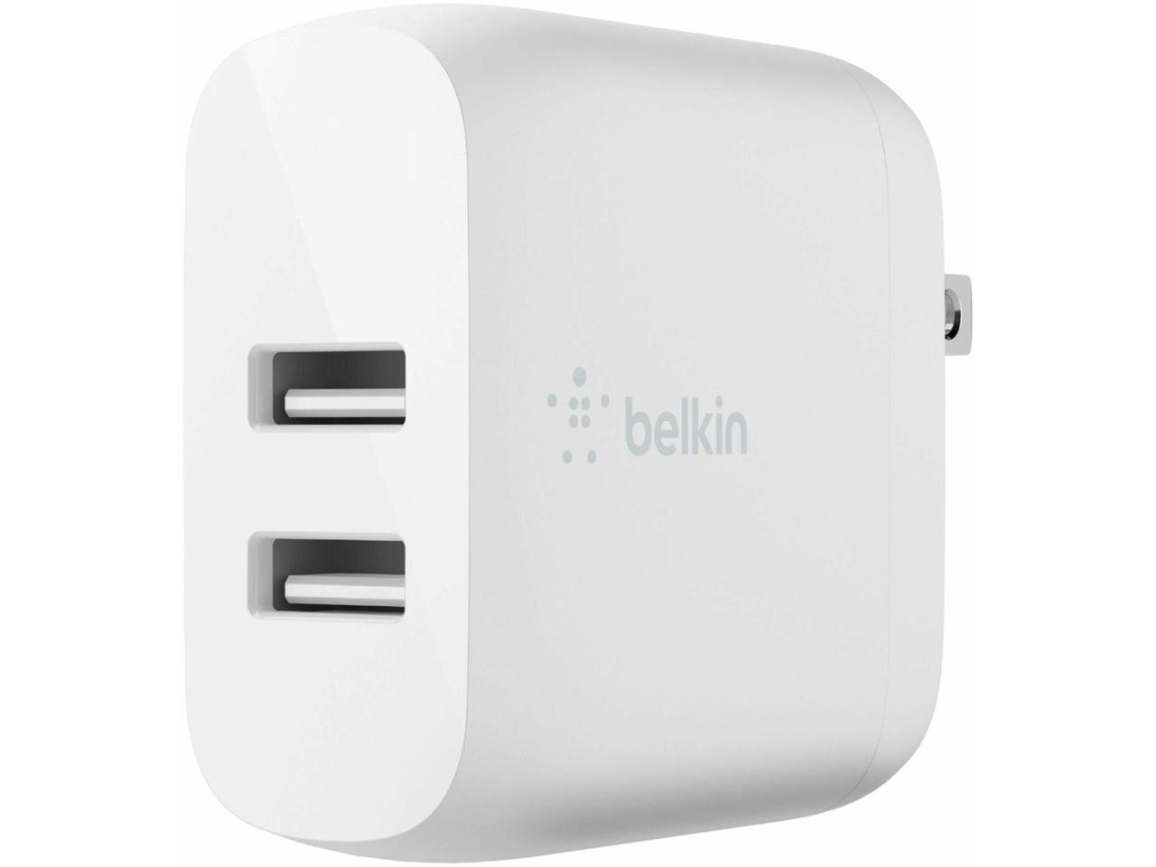 BELKIN WCB002dqWH White BOOST CHARGE Dual USB-A Wall Charger 24W 4