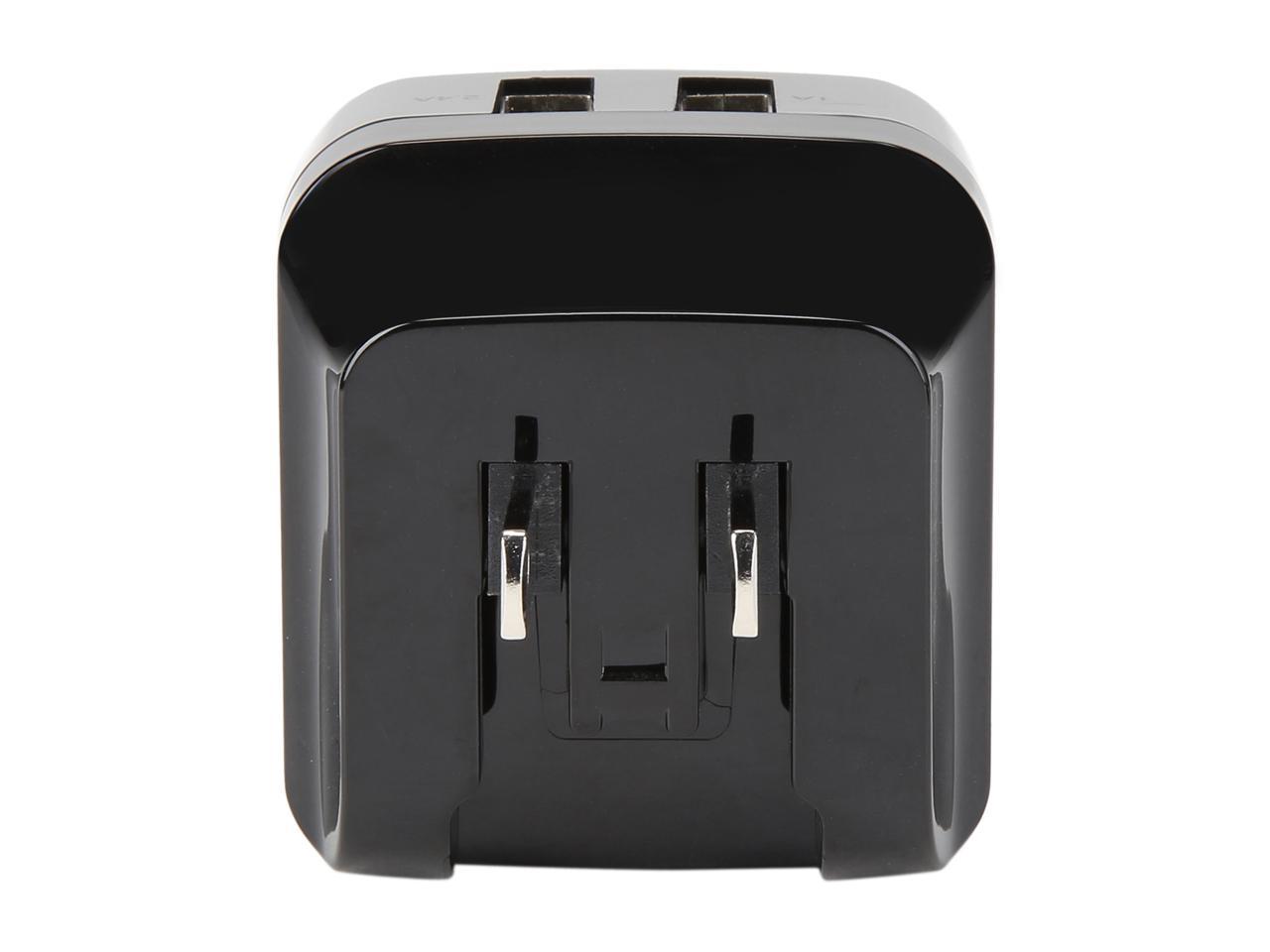 StarTech.com USB2PACBK Black Dual-port USB Wall Charger - International Travel - 17W/3.4A 4