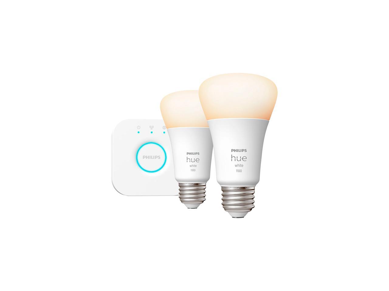 Philips Hue 563080 Starter Kit, E26 10.5W A19 Bluetooth 2-pack Smart Bulb 1