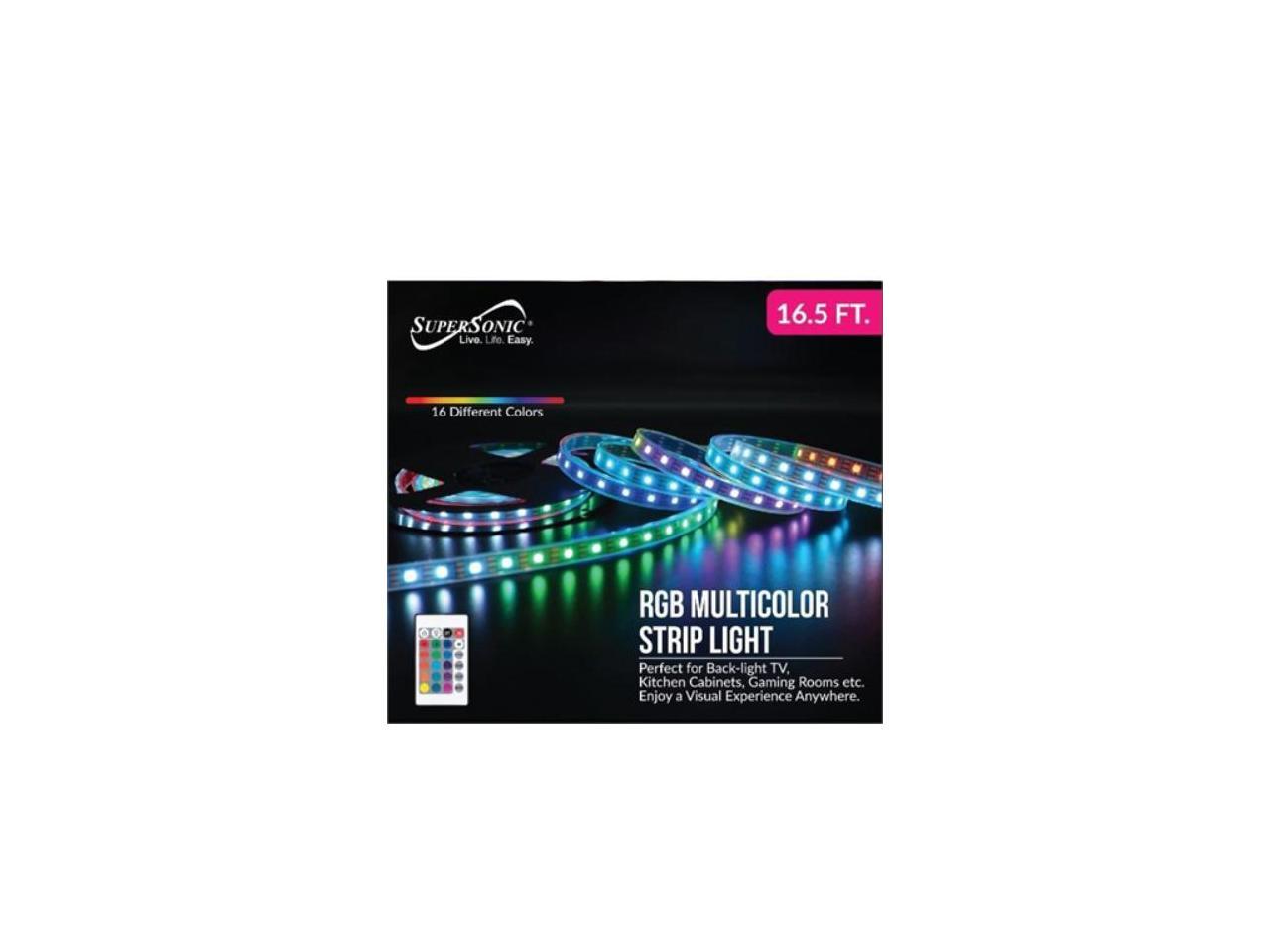 Supersonic SC-6316RGB 16.5 ft. RGB Multicolored Strip Lights 2