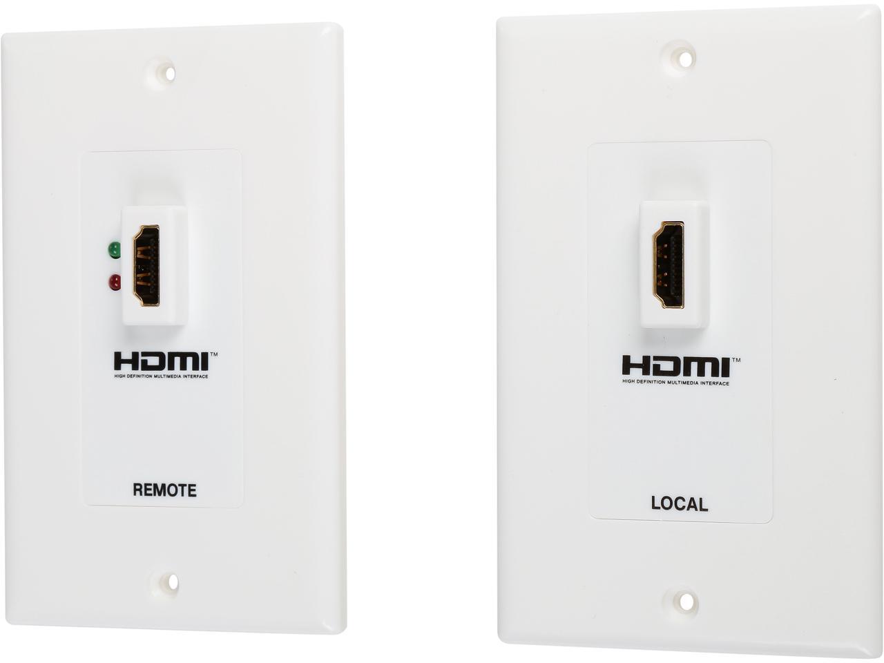 Tripp Lite P167-000 F-F HDMI Over Cat5 Active Extender Wall Plate Kit - White 1