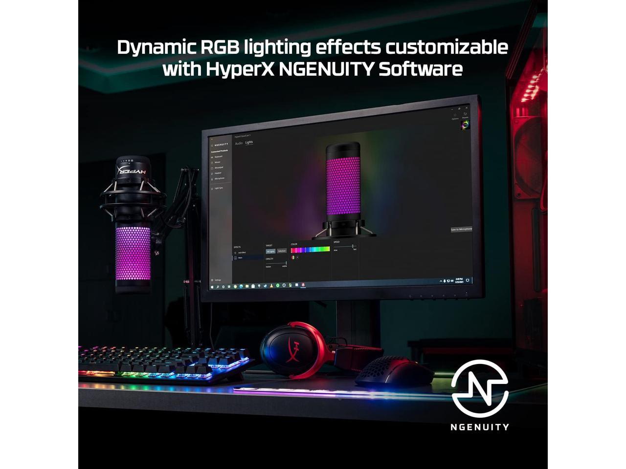 HyperX QuadCast S - USB Microphone (Black-Grey) - RGB Lighting 4