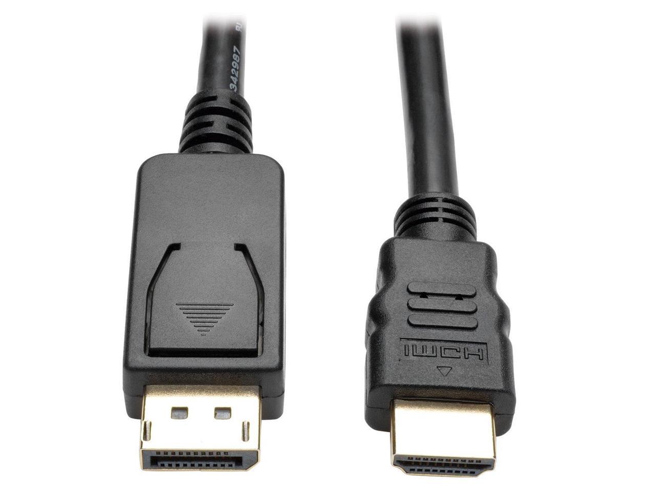 Tripp Lite P582-006-V2-ACT 6 ft. Black Connector A	DISPLAYPORT (MALE)
Connector B	HDMI (MALE) DisplayPort 1.2 to HDMI Active Adapter Cable, DP with Latches to HDMI (M/M), UHD 4K x 2K/1080p Male to Male 1