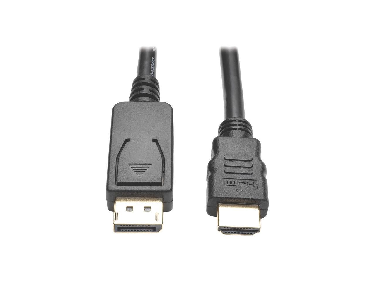 Tripp Lite P582-006-V2-ACT 6 ft. Black Connector A	DISPLAYPORT (MALE)
Connector B	HDMI (MALE) DisplayPort 1.2 to HDMI Active Adapter Cable, DP with Latches to HDMI (M/M), UHD 4K x 2K/1080p Male to Male 5