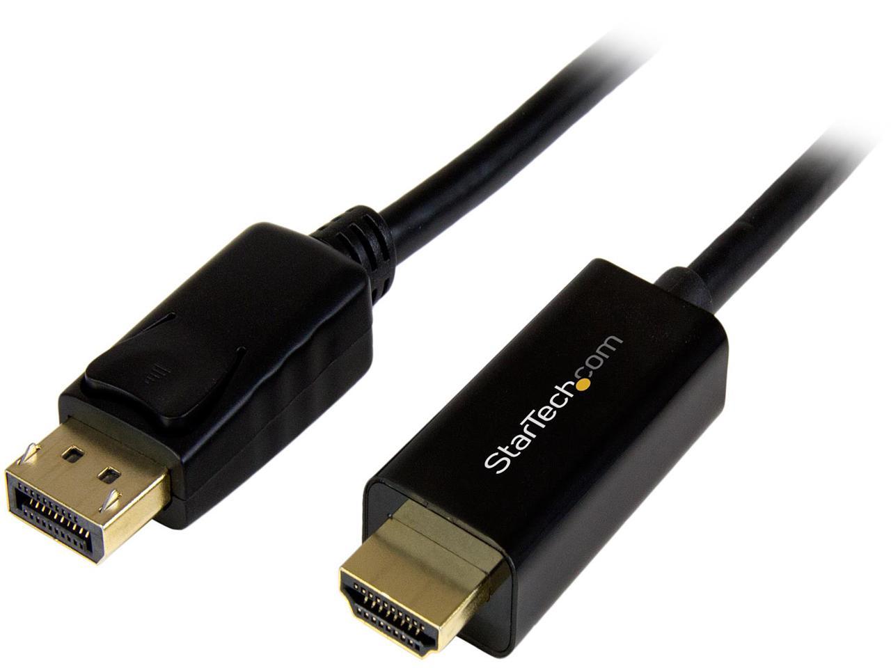 StarTech.com DP2HDMM5MB 16 ft. Black 1 x DisplayPort male to 1 x HDMI 19pin male DisplayPort to HDMI Converter Cable - 4K Male to Male 1