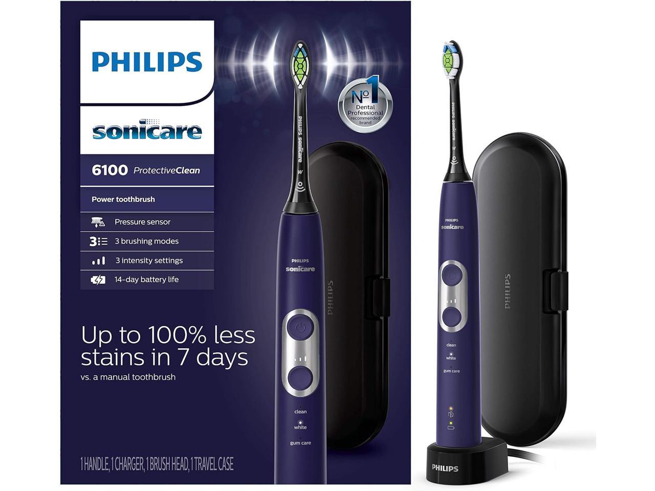 Philips Sonicare ProtectiveClean 6100 Rechargeable Toothbrush, Deep Purple, HX6471/03 1