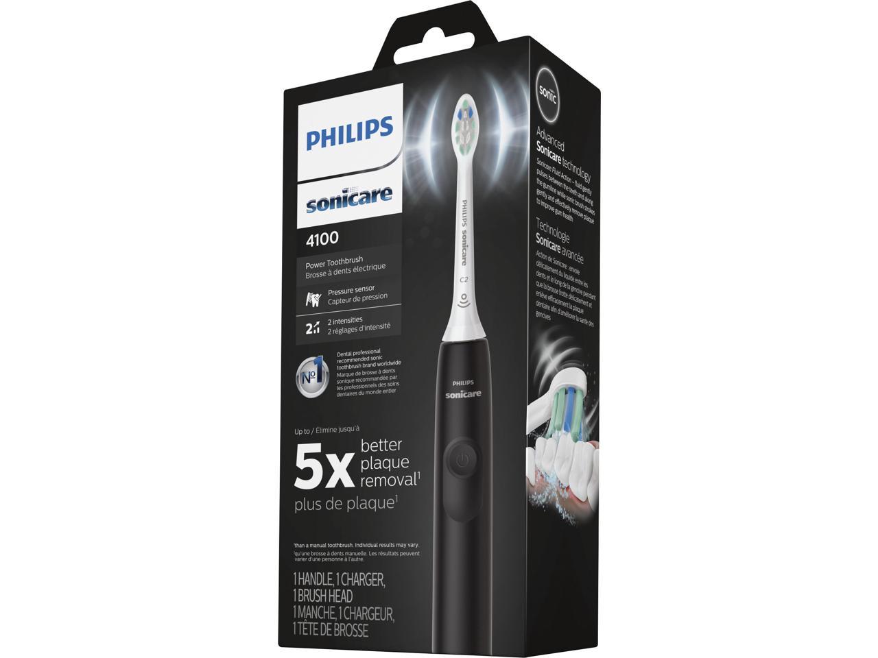 Philips Sonicare HX3681/24 4100 Power Toothbrush, Rechargeable Electric Toothbrush with Pressure Sensor, Black 3