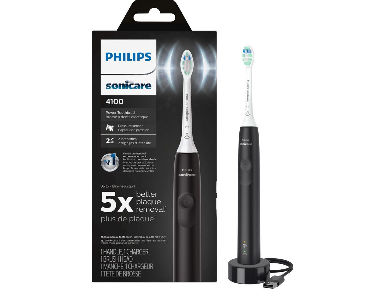 Philips Sonicare HX3681/24 4100 Power Toothbrush, Rechargeable Electric Toothbrush with Pressure Sensor, Black 1