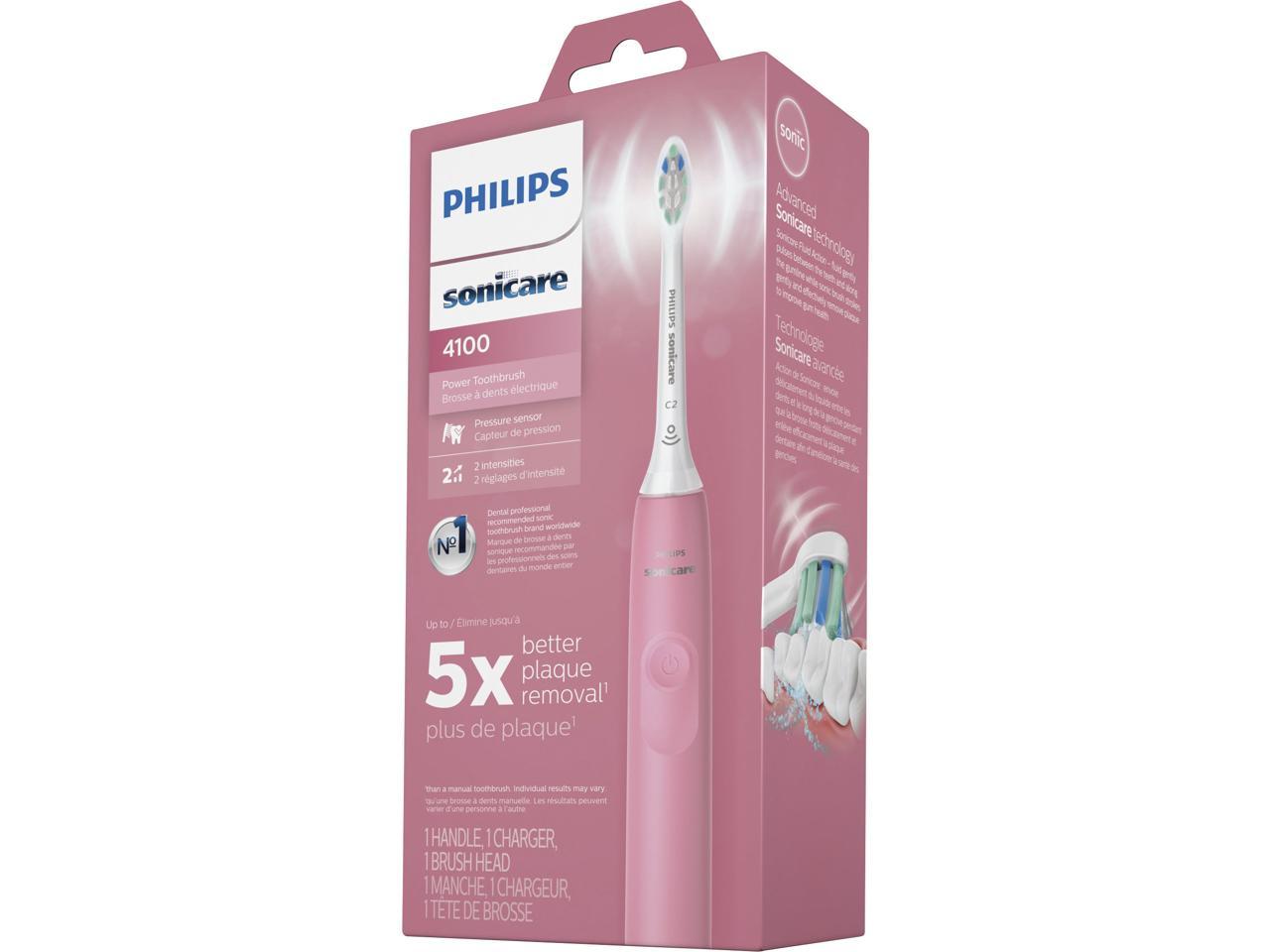 Philips Sonicare HX3681/26 4100 Power Toothbrush, Rechargeable Electric Toothbrush with Pressure Sensor, Deep Pink 4