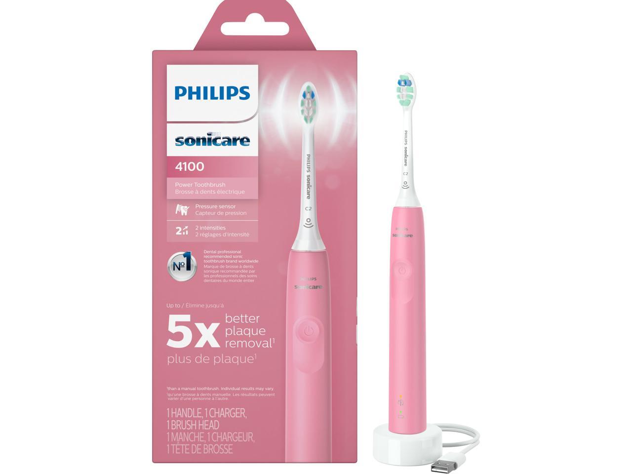 Philips Sonicare HX3681/26 4100 Power Toothbrush, Rechargeable Electric Toothbrush with Pressure Sensor, Deep Pink 1