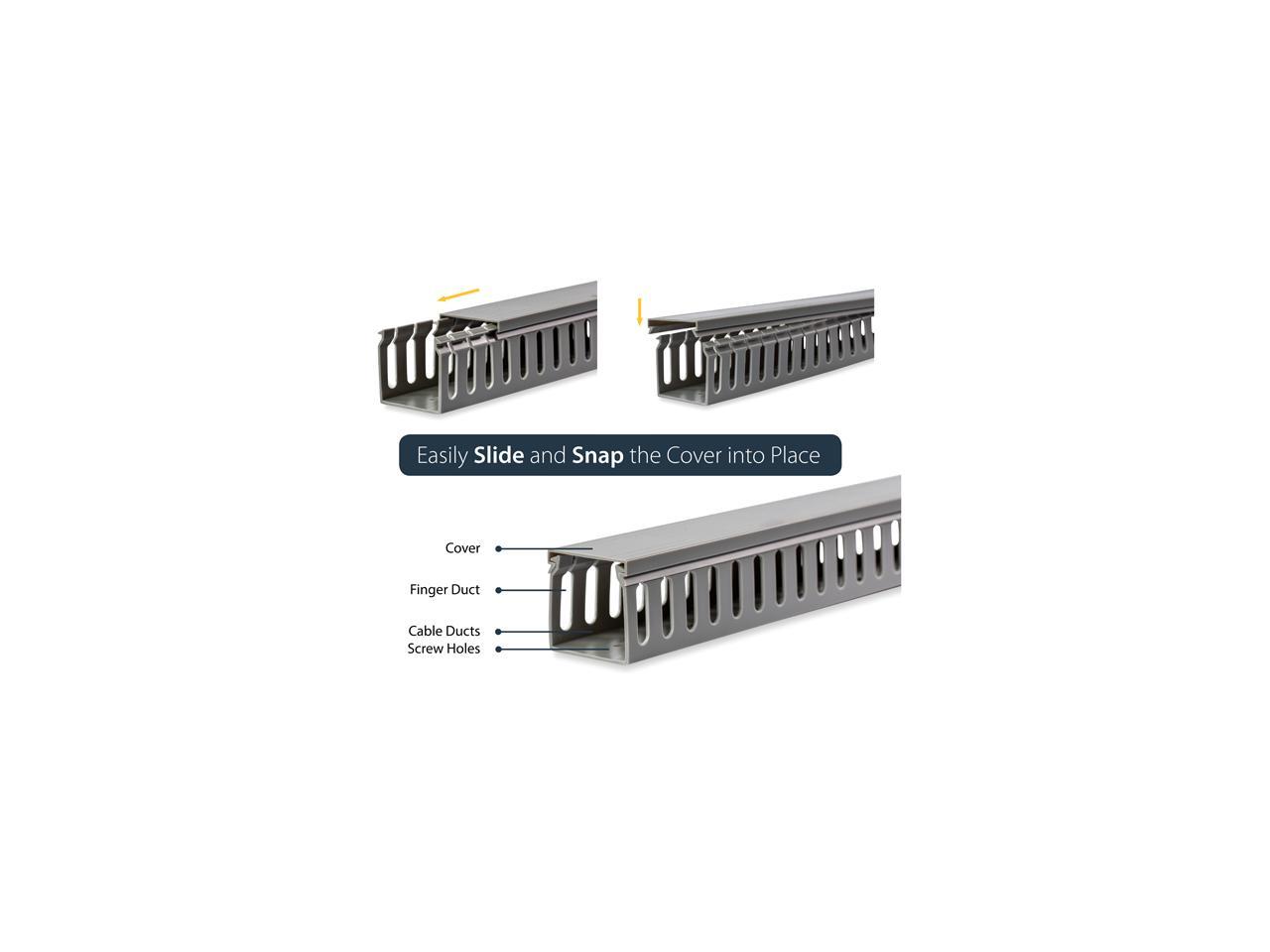 StarTech.com 2x2in Open Slot Wiring Cable Raceway Duct with Cover 4