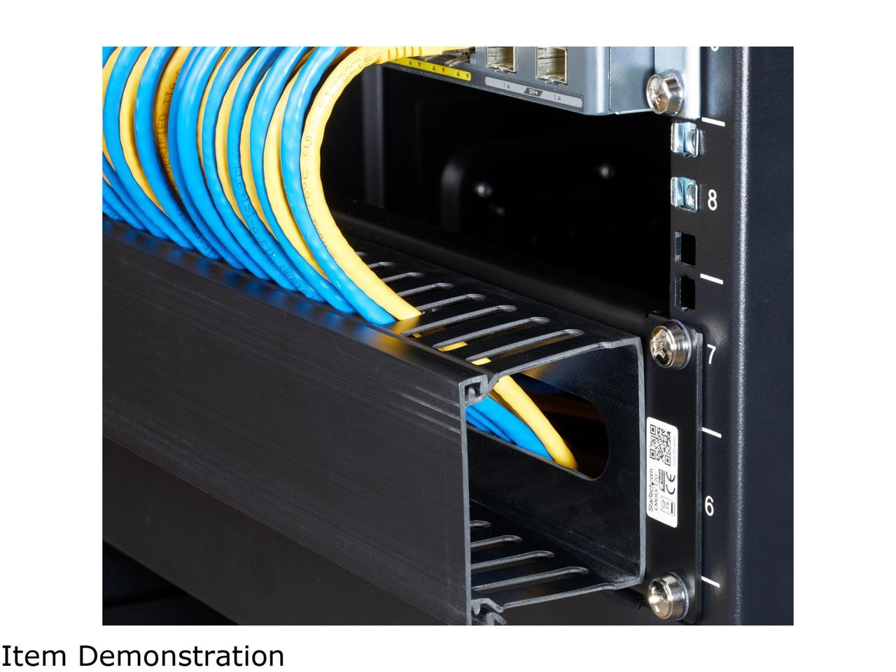 StarTech.com 2U Horizontal Finger Duct Rack Cable Management Panel with Cover 4