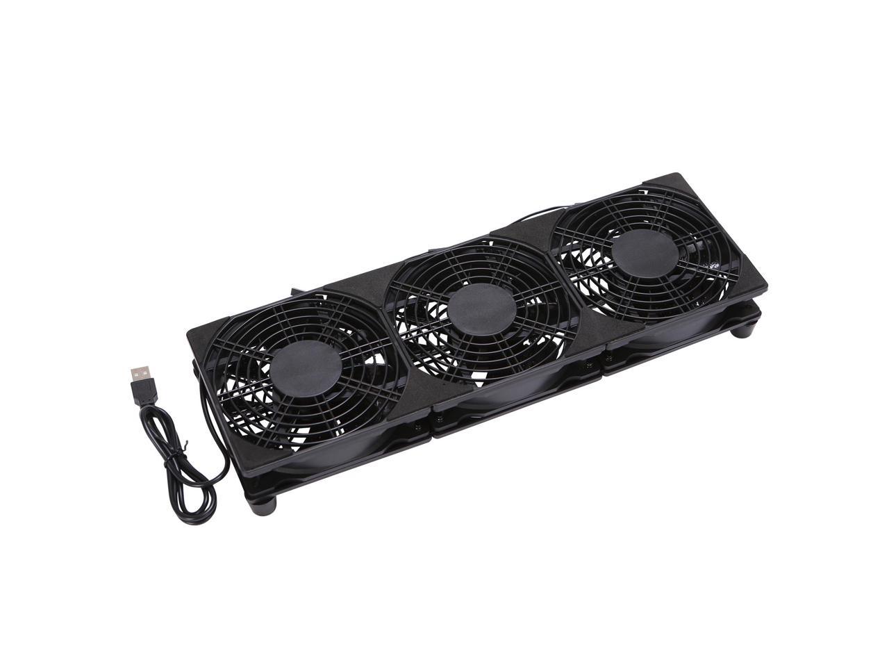 3x120mm 360mm 5V USB Powered Cooling Fan for Router Rack DIY Audio Video Network Cabinet Server Cooling Projects and Equipment Workstation Mining Machine Laptop Cooling Fan Stand 1