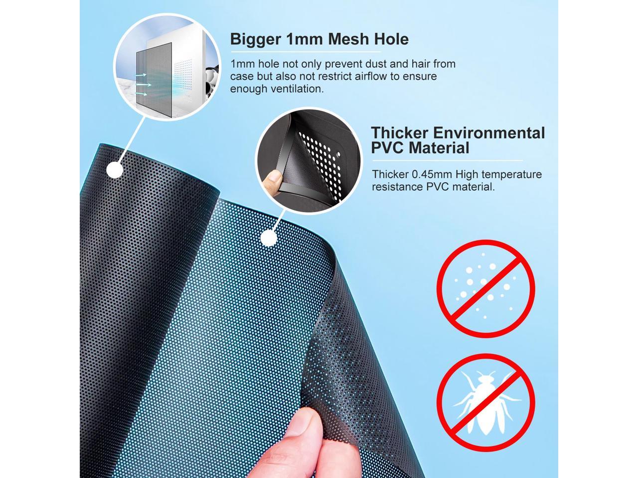 2-Pack 500x500mm 19.68inch DIY Computer PC Case and Fans PVC Dustproof Mesh Filter Cover with 3M Magnetic Strip for Computer Chassis Speakers and More 2