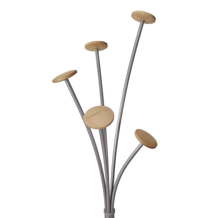 Festival Coat Stand with Umbrella Holder, Five Knobs, 13.97 x 14 x 73.62, Gray 3