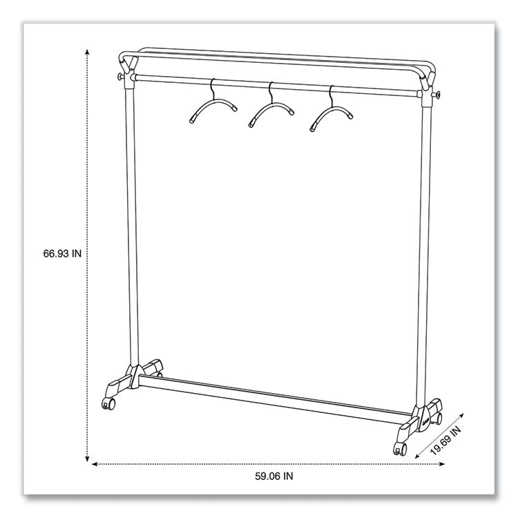 Large Capacity Garment Rack, 63.5w X 21.25d X 67.5h, Black/silver 2