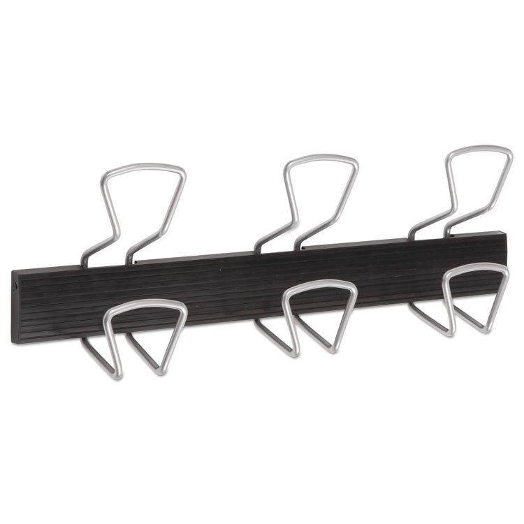 Wall-Mount Coat Hooks, 18.11 x 2.95 x 6.45, Metal, Silver, 22 lb Capacity 1