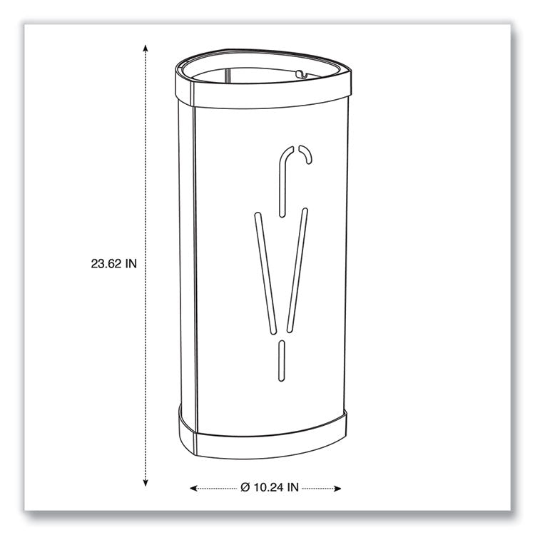 Triangular Umbrella Stand, Steel, 10.25w x 10.25d x 23.67h, Silver/Black 4