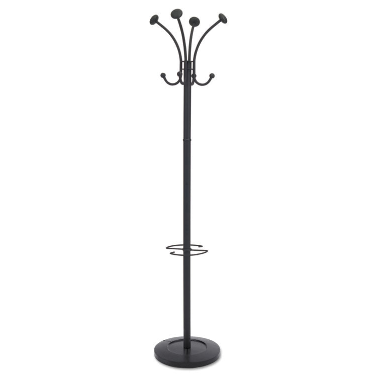 Viena Coat Stand, Eight Knobs, Steel, 16w X 16d X 70.5h, Black 1