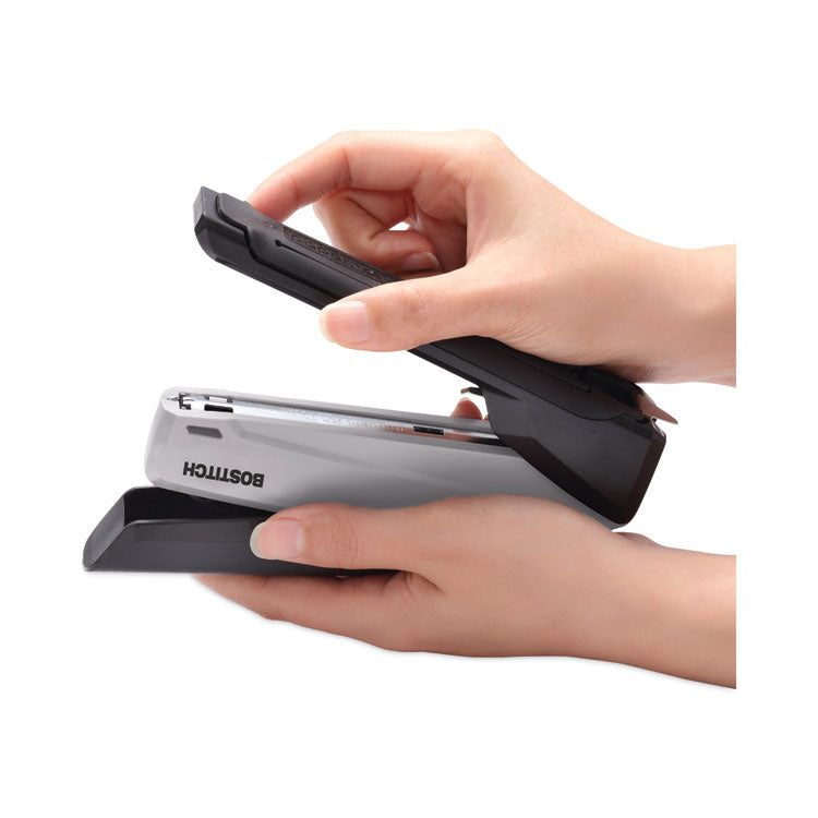 EcoStapler Spring-Powered Desktop Stapler with Antimicrobial Protection, 20-Sheet Capacity, Gray/Black 7