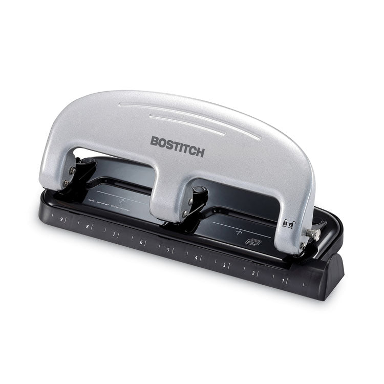 20-Sheet Ez Squeeze Three-Hole Punch, 9/32" Holes, Black/silver 1