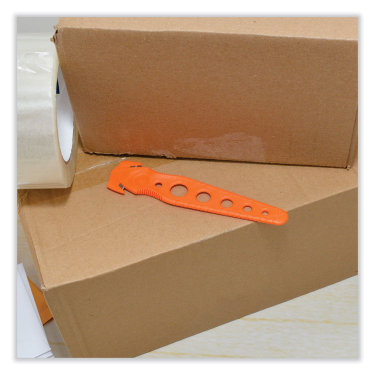 Safety Cutter, 1.2" Blade, 5.75" Plastic Handle, Orange, 5/Pack 5