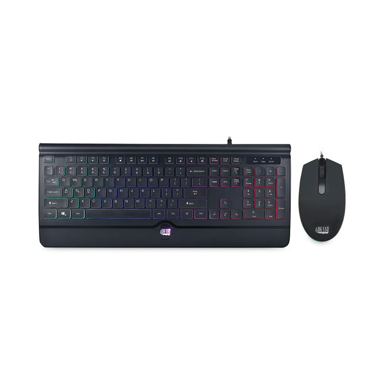 Backlit Gaming Keyboard and Mouse Combo, USB, Black 1