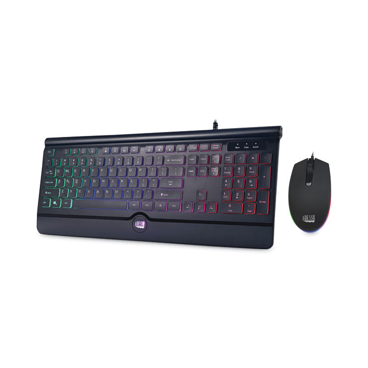 Backlit Gaming Keyboard and Mouse Combo, USB, Black 4