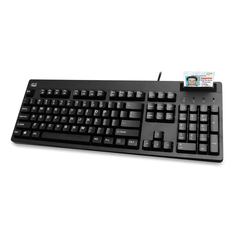 EasyTouch Smart Card Reader Keyboard AKB-630SB-TAA, 104 Keys, Black 2