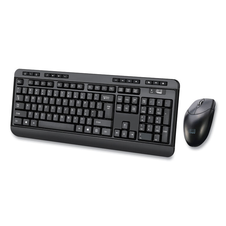 Wkb-1320cb Antimicrobial Wireless Desktop Keyboard And Mouse, 2.4 Ghz Frequency/30 Ft Wireless Range, Black 2