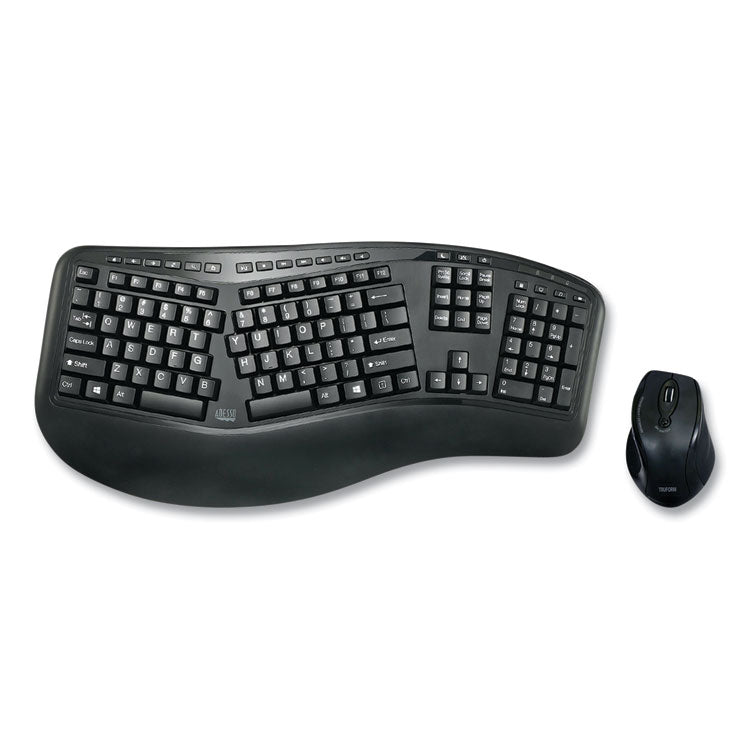 Wkb1500gb Wireless Ergonomic Keyboard And Mouse, 2.4 Ghz Frequency/30 Ft Wireless Range, Black 1