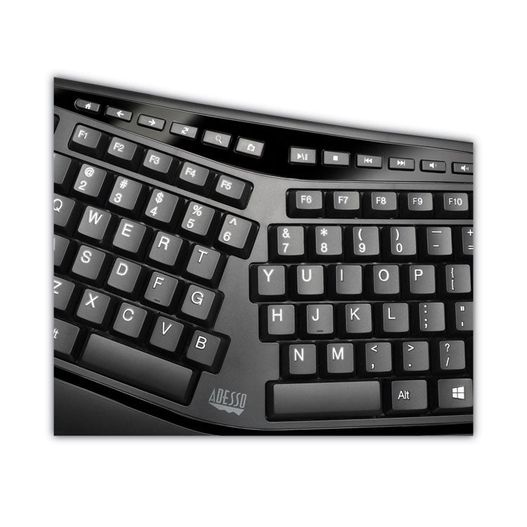 Wkb1500gb Wireless Ergonomic Keyboard And Mouse, 2.4 Ghz Frequency/30 Ft Wireless Range, Black 3