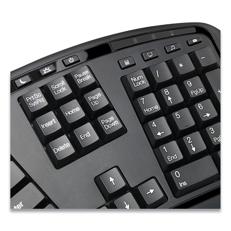 Wkb1500gb Wireless Ergonomic Keyboard And Mouse, 2.4 Ghz Frequency/30 Ft Wireless Range, Black 2